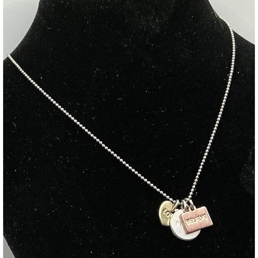 American Eagle‎ 18 Inch Ball Chain Love Believe Peace Charm Necklace